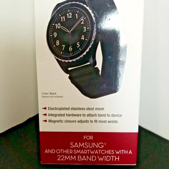 WITH It Stainless Steel Mesh Band for SAMSUNG Smartwatches - Black 22MM - Picture 3 of 5